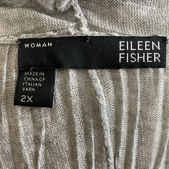 Eileen Fisher Woman 2X crushed pleated cardigan light silver gray - Picture 4 of 8
